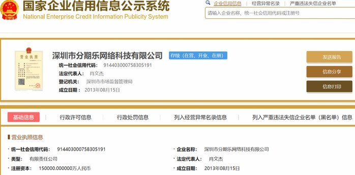 分期乐公司现状